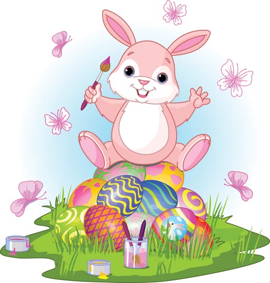 easter-bunny-and-eggs-vector1